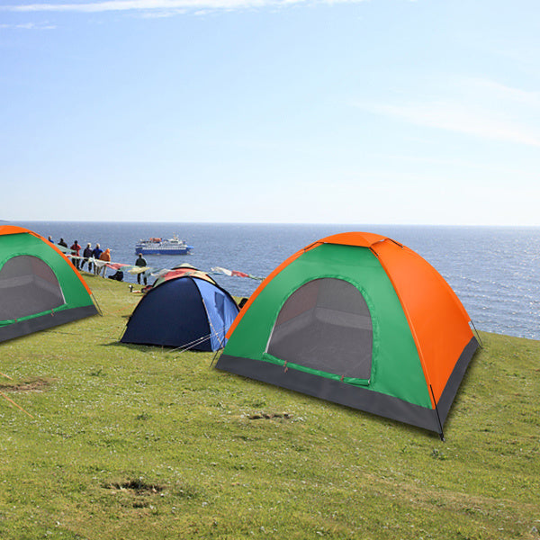 2-Person Waterproof Camping Dome Tent for Outdoor Hiking Survival Orange & Green Doba